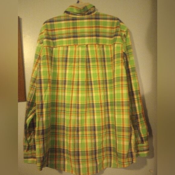 Chaps Ralph Lauren plaid long sleeve button down with front pocket 2X - Picture 4 of 9